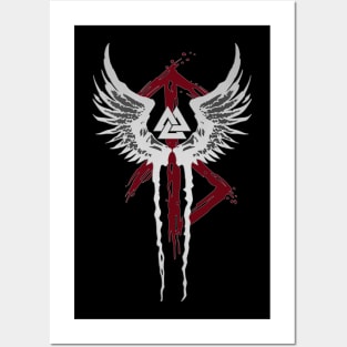 Valkyrie Symbol Valknut Odin Wings Vikings Asgard Valhalla Posters and Art